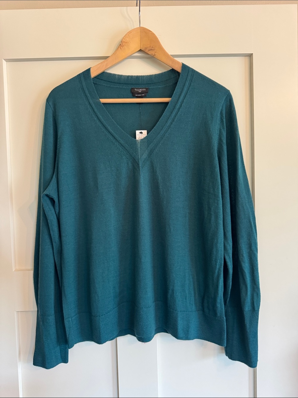 Talbots Men's Teal V-Neck Lightweight Sweater